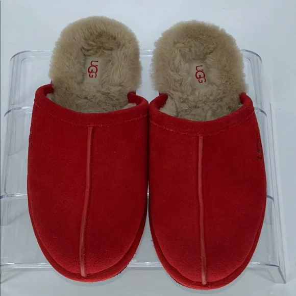 UGG SCUFF TERRACOTTA SUEDE MOCCASIN SLIP ON SLIPPER - Picture 3 of 10